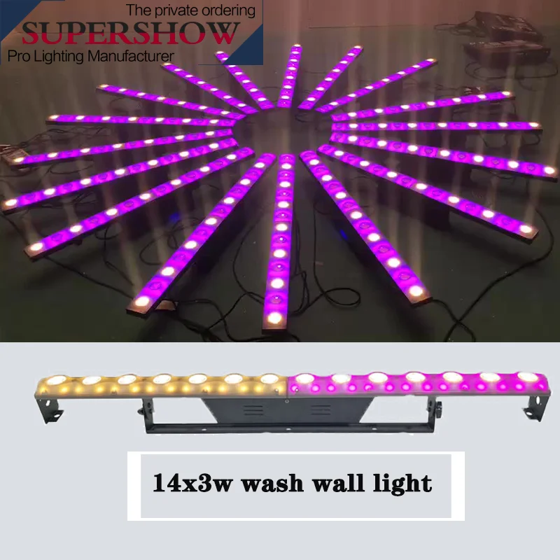 

14x3w 3in1 RGB Blinder LED Bar Light Wash Wall Light DMX Control Stage Washer Lighting for Nightclub theme party stage