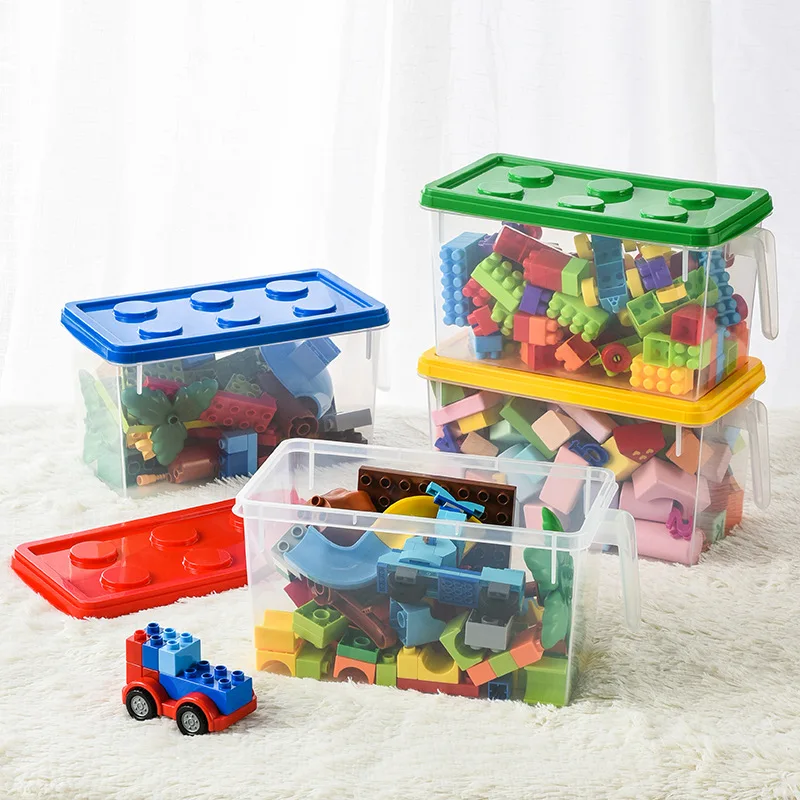 Kids Building Block Storage Box with Handle – Stackable & Dust-Proof 2