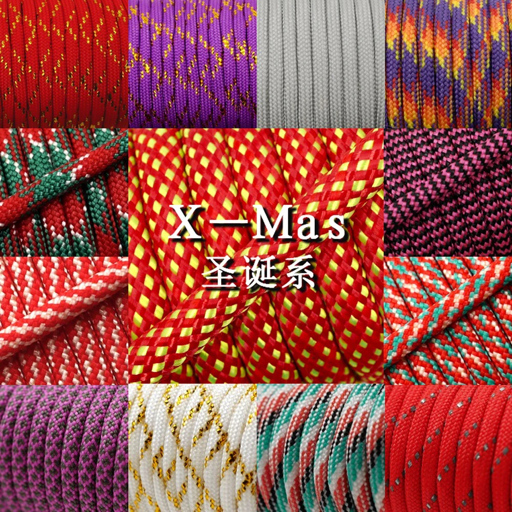 1 Pcs Christmas Series 550 Paracord Parachute Cord Lanyard Mil Spec Type III 7 Strand Core 100 FT Christmas Gift