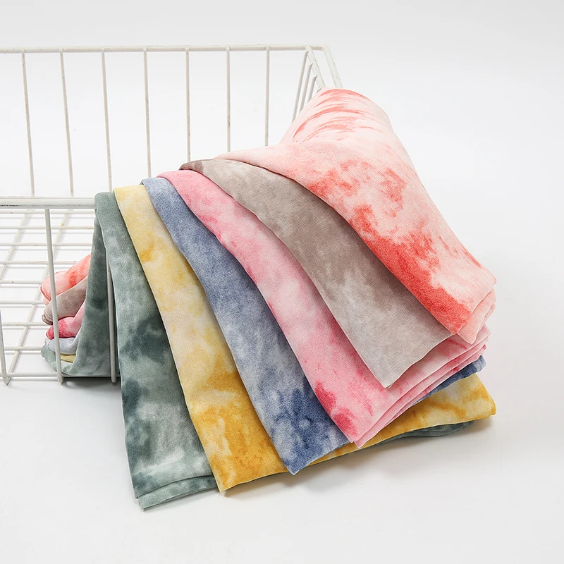 Fashion Tie-Dye Printed Chiffon Hijab Scarf Wrap Women Muslim Scarves Islamic Shawl Headband Malaysia Headscarf Scarves 180*70cm