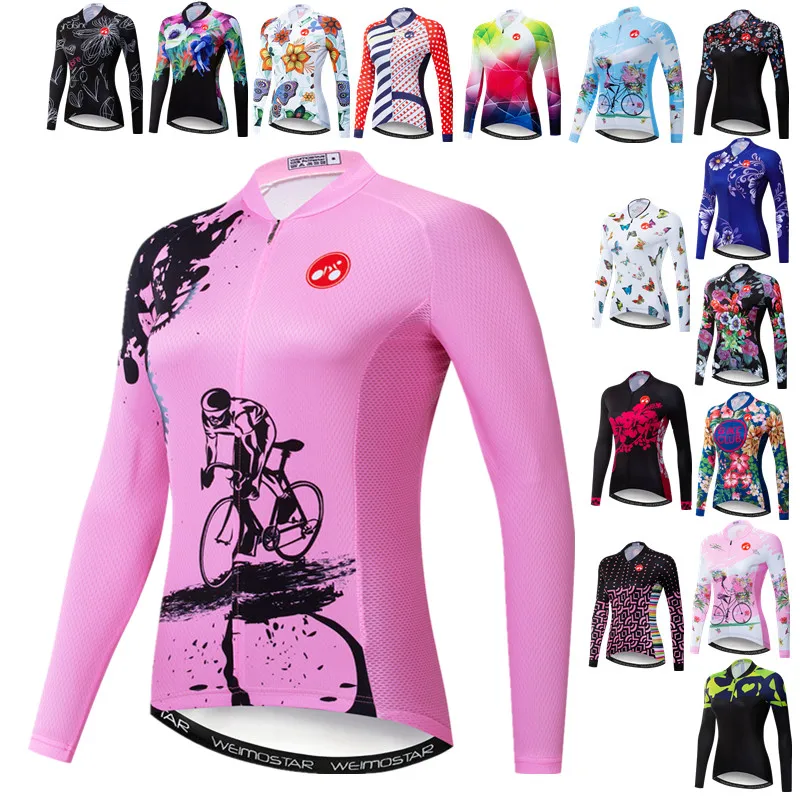 Weimostar Autumn Women\'s Cycling Jersey Long Sleeve Cycle Wear Quick Dry Bicycle Clothing Spring MTB Bike Jersey Cycling Jacket