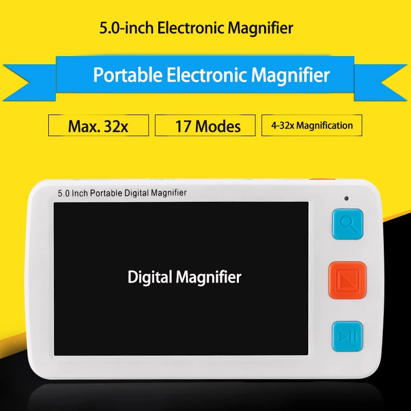 Lente d'ingrandimento digitale portatile da 5.0 pollici 4X-32X 5 modalità amplificazione lente d'ingrandimento Video regolata lente d'ingrandimento elettronica portatile
