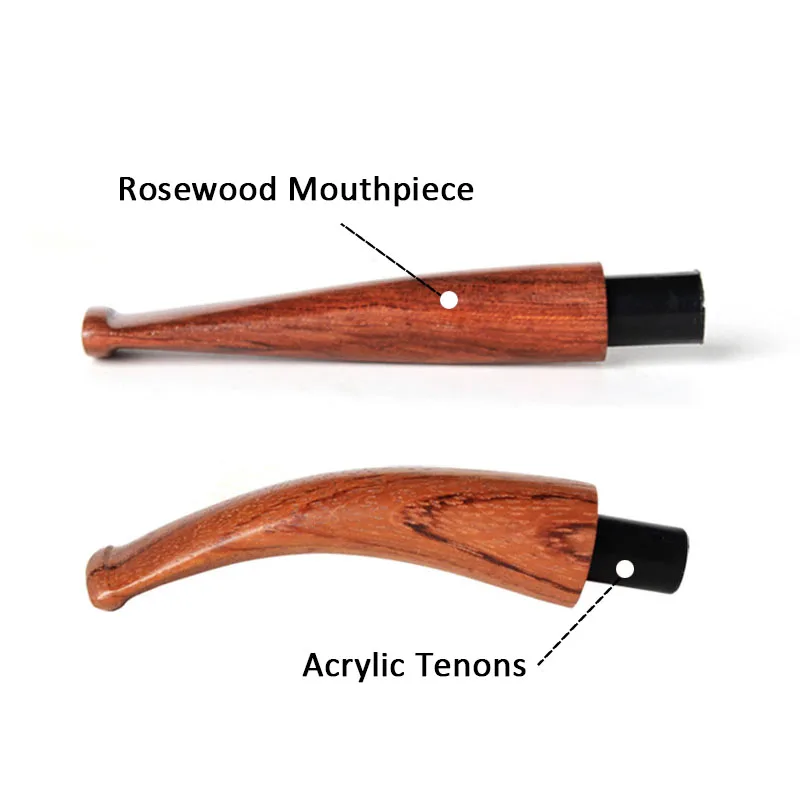 MUXIANG Rosewood Pipe Stem Replacement 9mm Activate Carbon Filter Smoking Pipe Mouthpiece Tobacco Pipe Accessories be0083