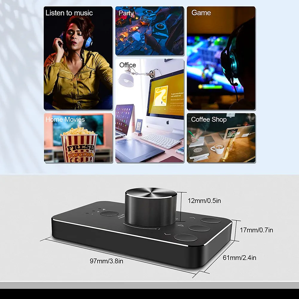 Volume Control Knob USB Computer Speaker Controller One-Click Mute Function and 3 Volume Control Modes Audio Adjust