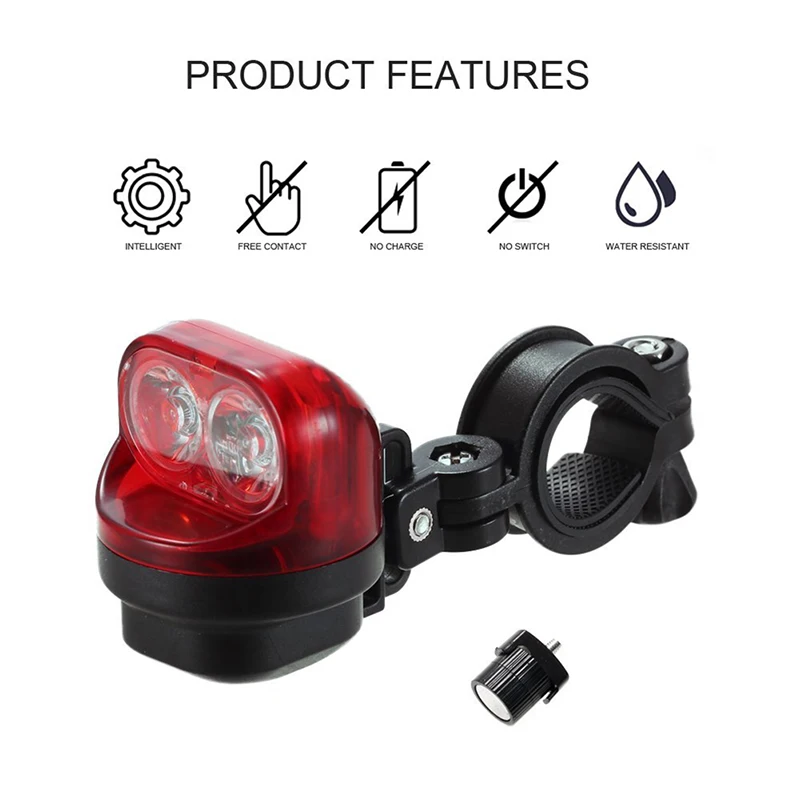 Magnetic Induction Riding Warning Mountain Bike Light Cycling Rear Front Tail Wheel Light With Holder Bicycle Accessories