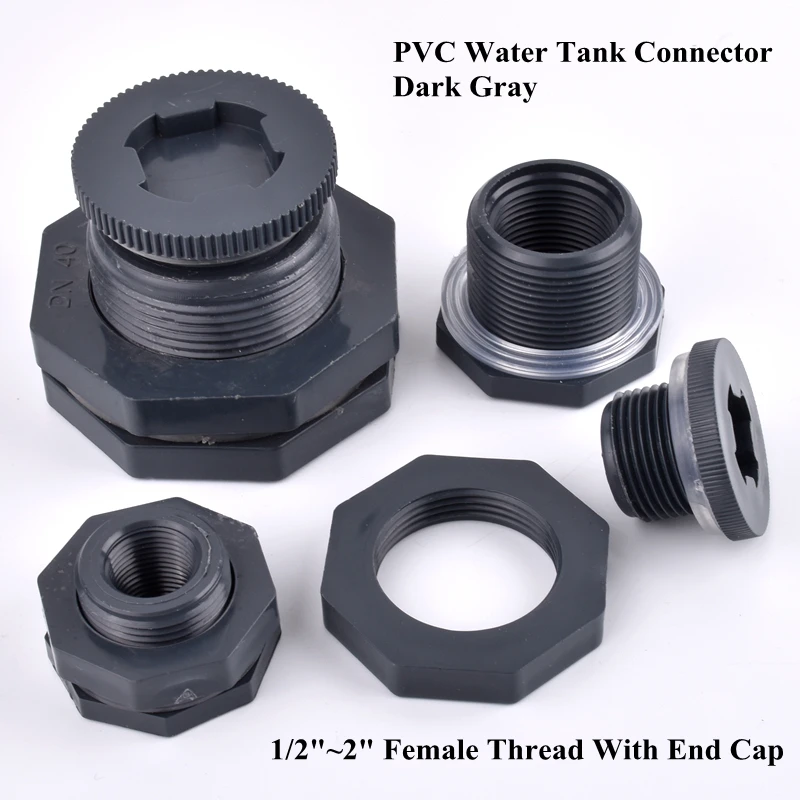 

Соединитель для резервуара для воды из ПВХ 1/2-2 дюйма, Концевая крышка, заборник для аквариума, сливное соединение, система капельного орошения, соединение для садовой водопроводной трубы