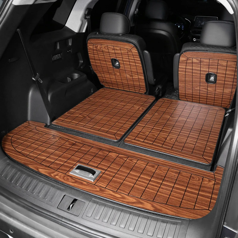 For Hyundai Santa Fe 2019 2020 2021 Wooden trunk mat wooden floor special automobile wooden floor ecological board foot pad