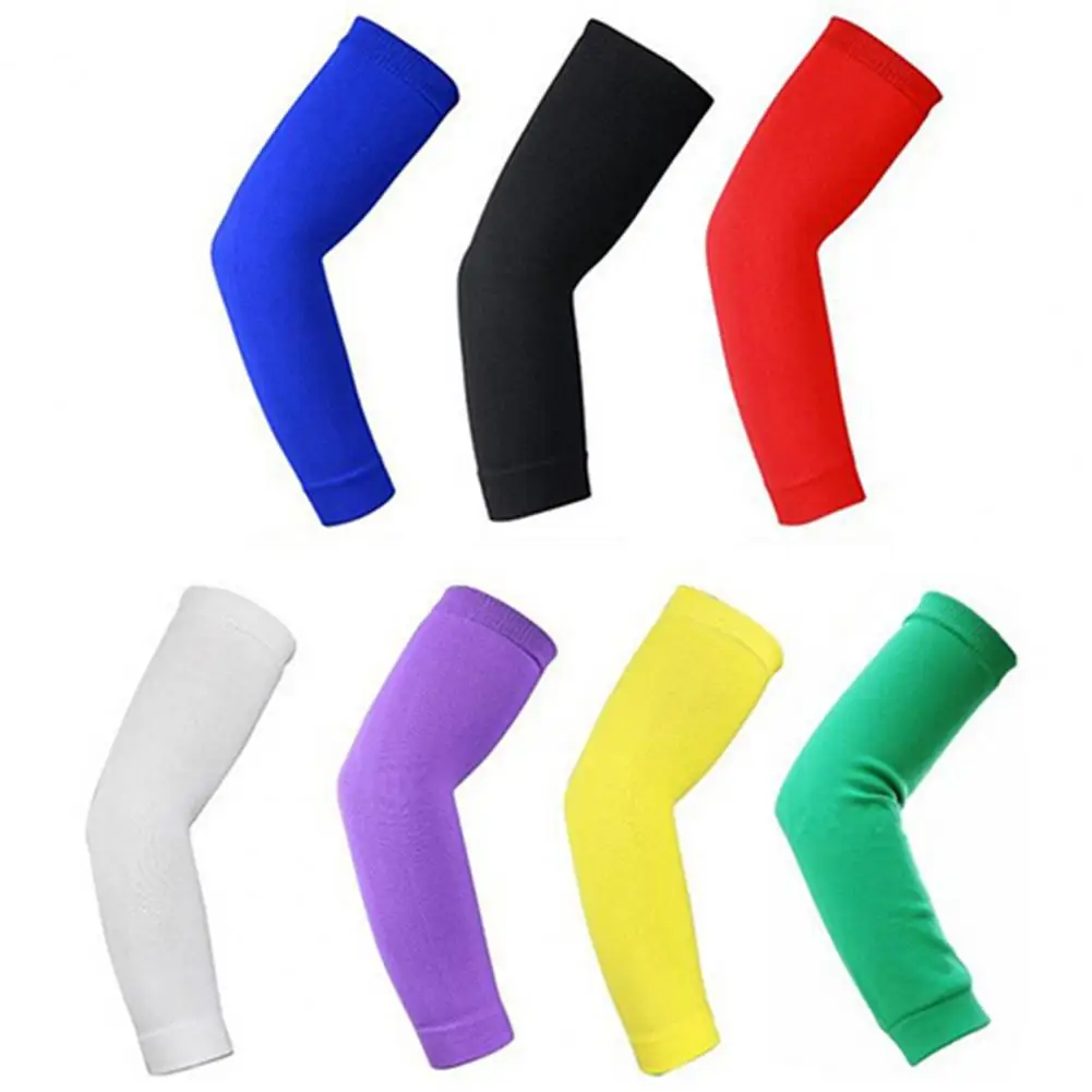 1Pcs Breathable Quick Dry UV Protection Running Arm Sleeves Basketball Elbow Pad Fitness Armguards Sports Cycling Arm Warmers