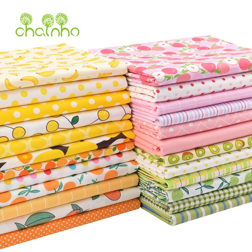 Chainho,Printed Twill Cotton Fabric,Patchwork Cloth For DIY Sewing Quilting Baby&Child's Bedding Material,6pcs/Lot,Fruit Series