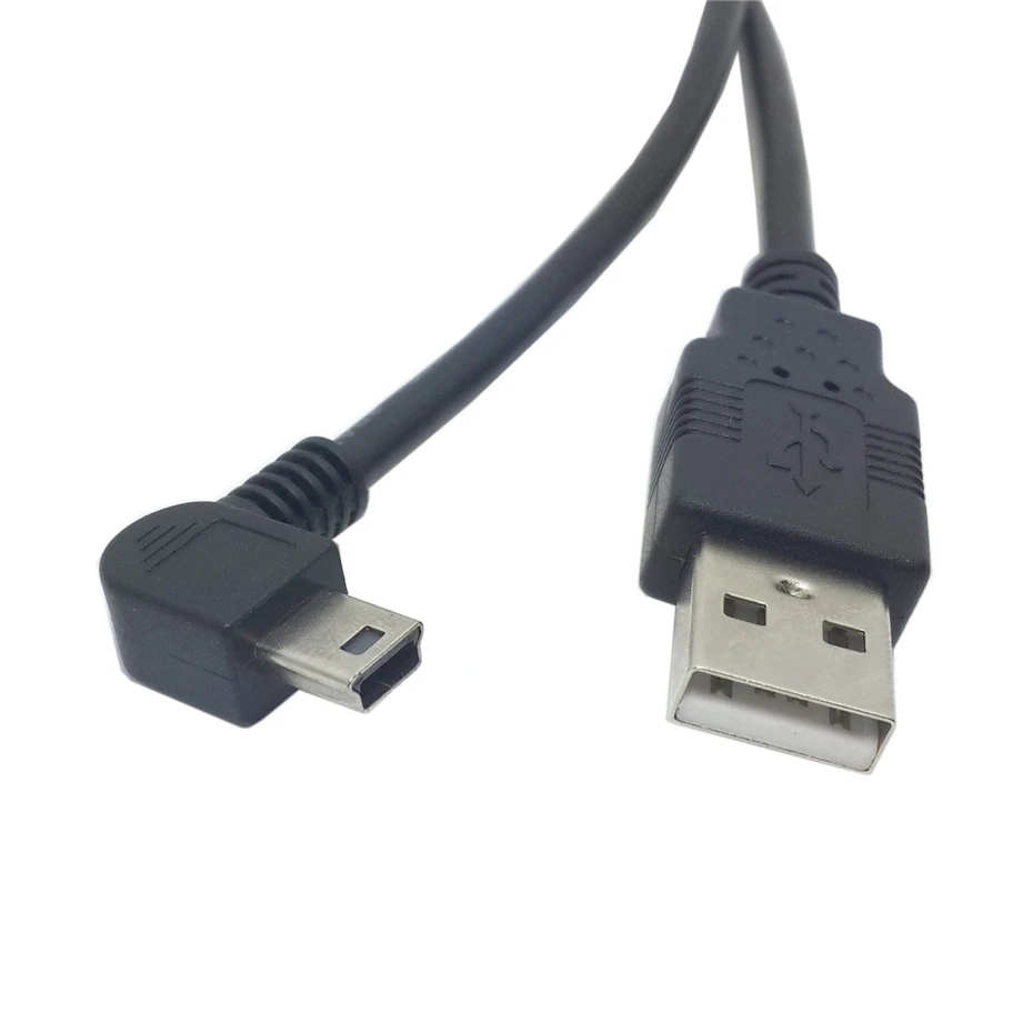 Mini USB B tipo 5pin maschio su giù sinistra destra angolata 90 gradi a USB 2.0 cavo dati maschio 0.25m 0.5m 1.8m 5m