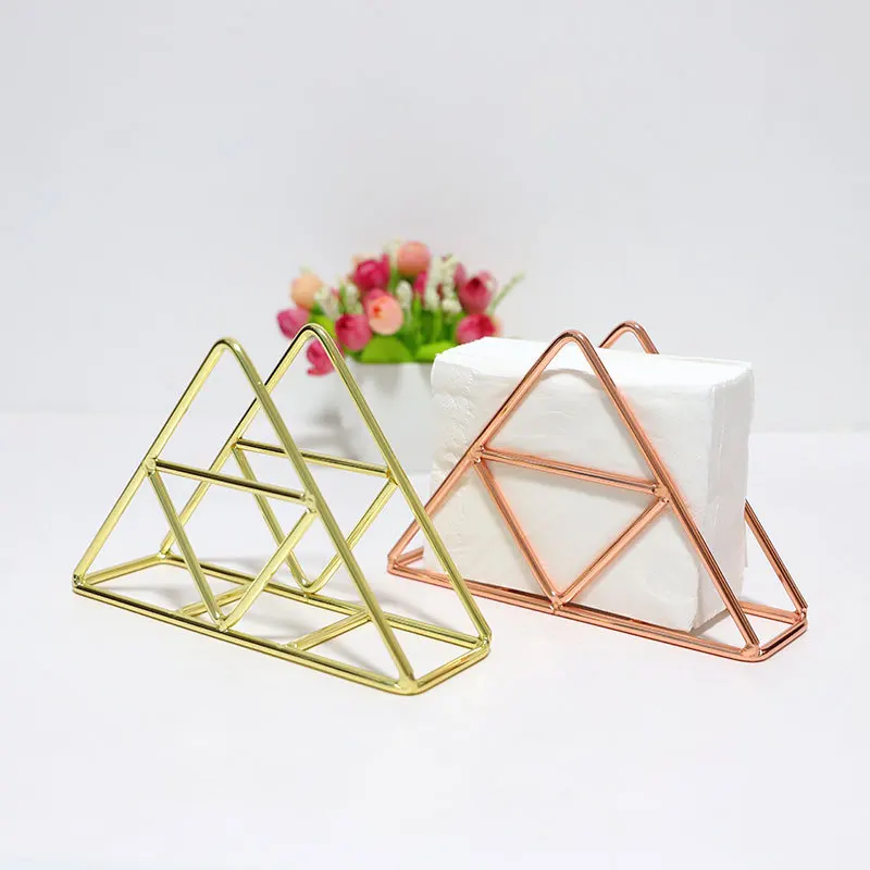 1Pc Nordic Iron Paper Towel Rack Vertical Triangle Napkin Clip Cafe Hotel Paper Clip Dining Table Storage Rack Decoration