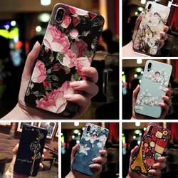 3D Relief Floral Phone Case For Huawei P Smart Plus 2019 2018 P Smart Z PSmart Case Emboss TPU Silicon Cover For Huawei P Smart