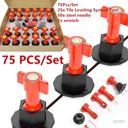 75pcs/Set Flat Ceramic Level Wedges Tile Spacers Locator Spacers Plier for Flooring Wall Clamp Tile Spacer Leveling System Tool