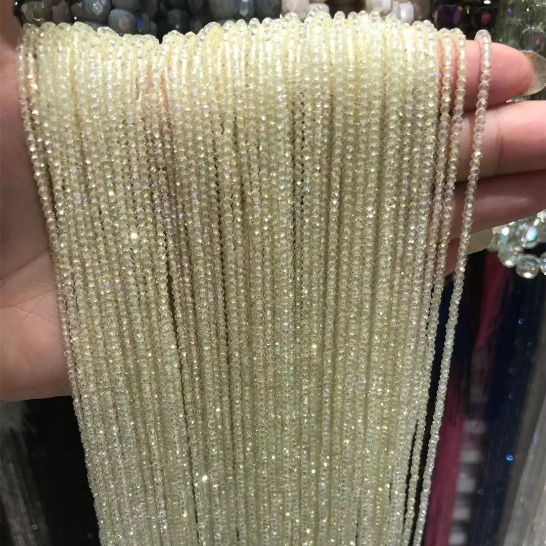 1x2mm 220 stücke AB Farbe Glänzende Kristall Glas Perlen Facettierte Glas Rondel Spacer Rocailles Für Schmuck Machen DIY Erkenntnisse Großhandel – Detail 3