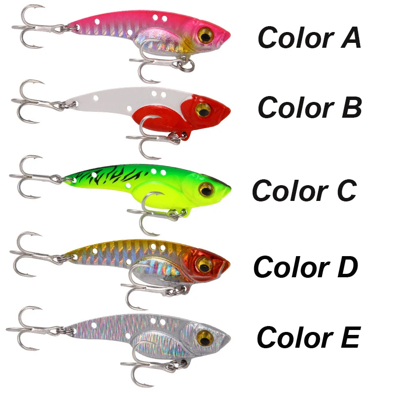 YUCONG 1PCS Metal Jigs Lure 7.5-13-18g VIB Fishing Bait Vibe Jigging Spoon Sinking Vibration leurre duro cebo Hart köder peche