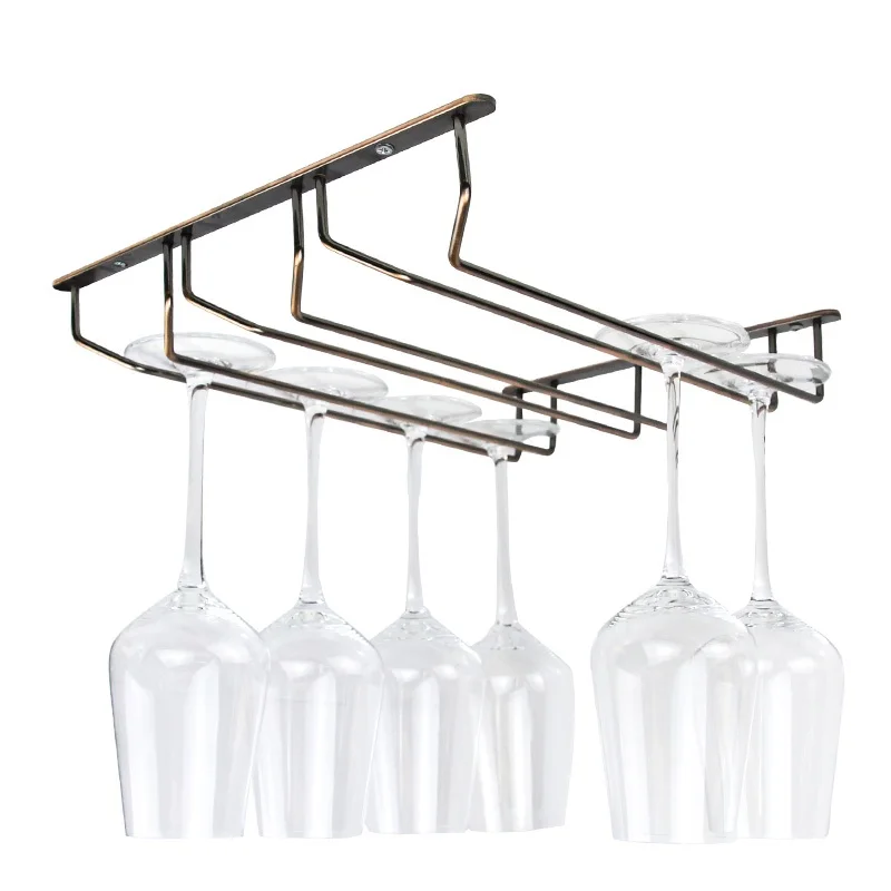 304 Stainless Steel Under Cabinet Top Mount Wine Glass Goblet Tallboy Pokal Wire Rack Stemware Holders 1 2 3 Columns