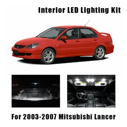 9pcs White LED Bulbs Interior Map Dome Trunk Light Kit For 2003 2004 2005 2006 2007 Mitsubishi Lancer License Plate Lamp