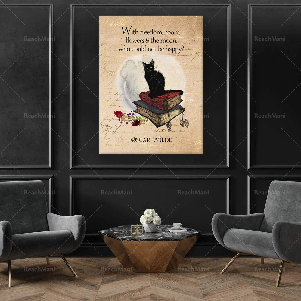 

Oscar Wilde Quote: With freedom, books, flowers & the moon who could not be happy Hopeful and Postive Art Printable