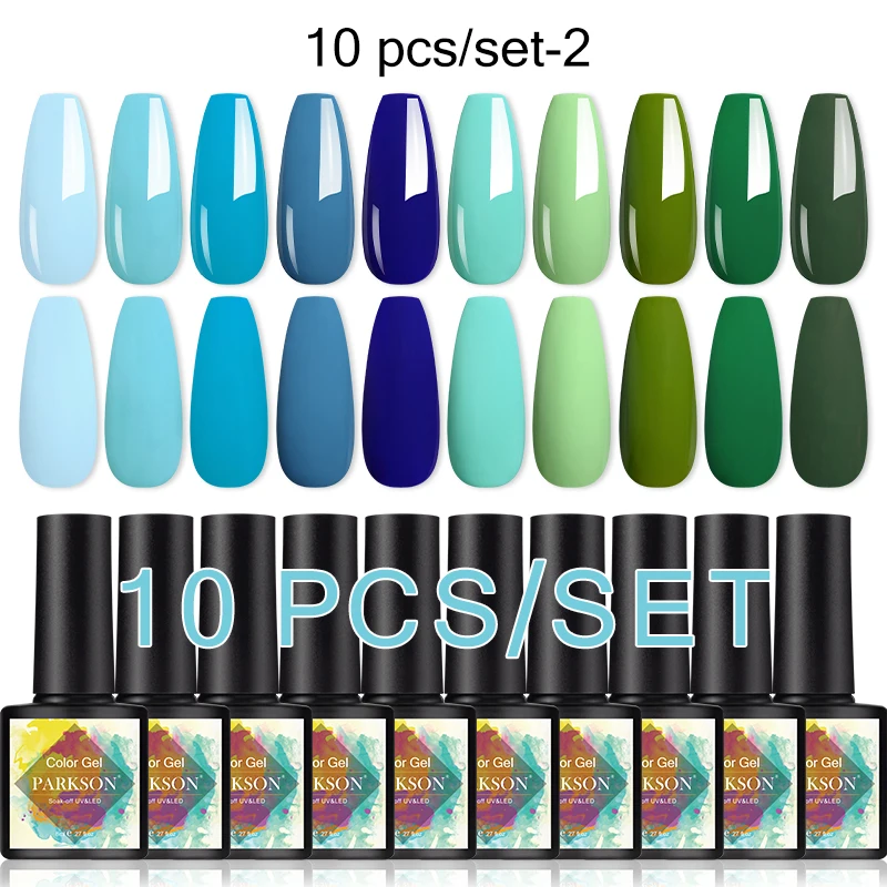 Parkson 10PCS Gel Nagellack Set Glitter Semi Permanent Hybrid Varnish Soak Off UV LED Nail art Gel Polnisch maniküre Nägel