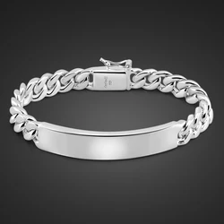 925 Sterling Silver Curb Cuban Link Chain 10mm Bracelets for Men Women Wrist Chain Jewelry Classic Gifts Italy Design Handchain