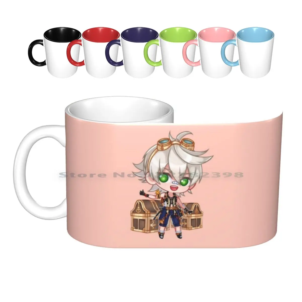 Bennett Chibi Ceramic Mugs Coffee Cups Milk Tea Mug Mihoyo Genshin Impact Genshin Impact Bennett Benny Creative Trending