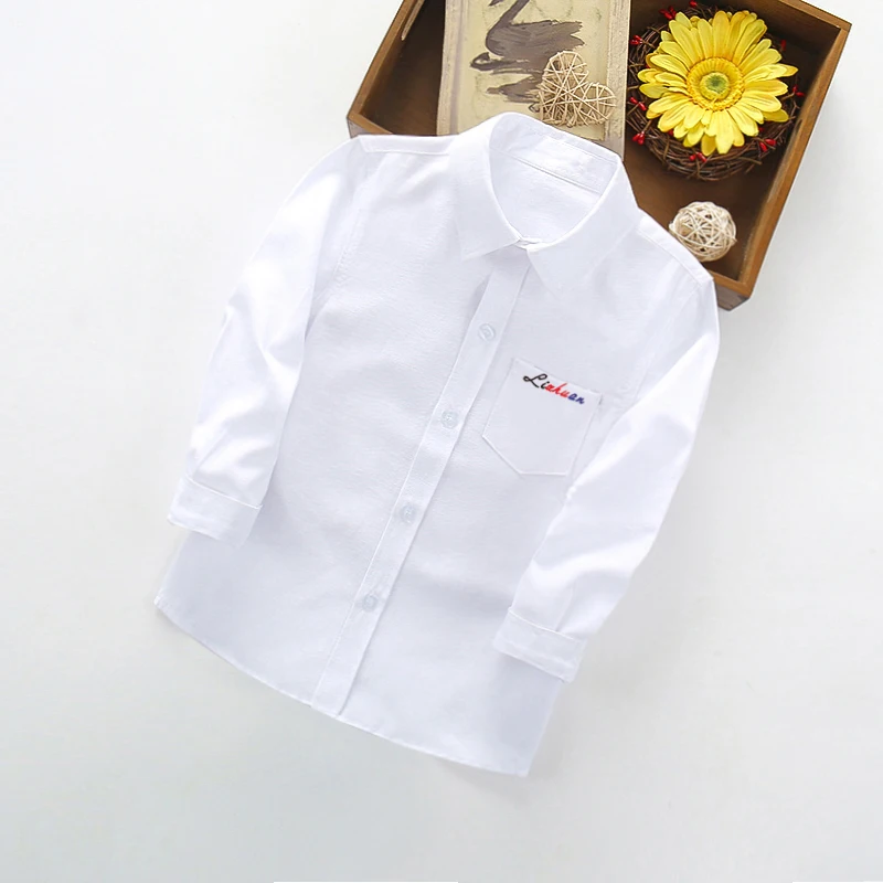 IENENS Yong camisa de manga larga para niño, ropa de Color sólido para bebé de 3 a 11 años, Tops de primavera, blusas informales para niños