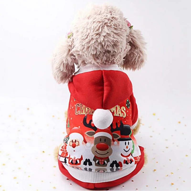 Pet Hooded Coat Christmas Dog Clothes New Year Pets Dogs Clothing For Small Medium Dogs Costume Warm Chihuahua Dog Hoodies