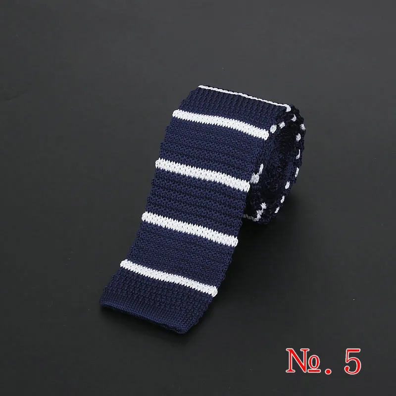 Brand New Men\'s Vintage Striped Knit Neck Ties For Man Party Fashion Colorful Knitting Tie Navy Red Wedding Slim Necktie Cravata