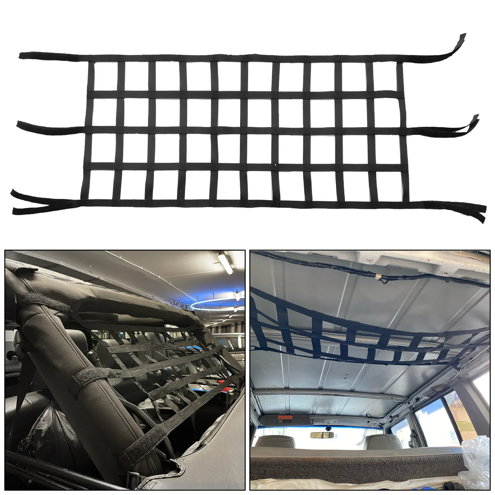 

Cargo Net Top Roof Hammock Mesh Multifunction Retrofit Car Storage Tail Box Accessories Oxford For Jeep Wrangler TJ JK JL 07-18