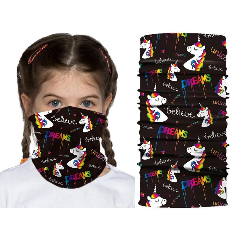 Kids Mascarillas Balaclava Bandana Children Neck Warmer Gaiter Face Shield Animal Print Cycling Skateboard Bandanas