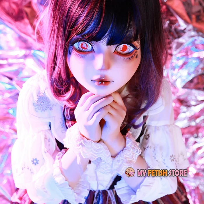 (S10)HIDOLLS Handmade Nữ Cô Gái Nhựa Nửa Đầu Cosplay Nhật Bản Vai Trò Chơi BJD Kigurumi Mặt Nạ Crossdresser Búp Bê Mặt Nạ