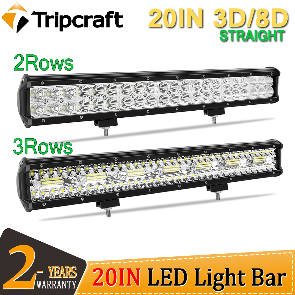 Tripcraft 2 ряда/3 ряда светодиодный бар 20 дюймов светодиодный светильник бар светодиодный рабочий светильник комбо для автомобиля Трактор Лодка внедорожные 4х4 для грузовиков, внедорожников, квадроциклов, наводненных 12V 24V