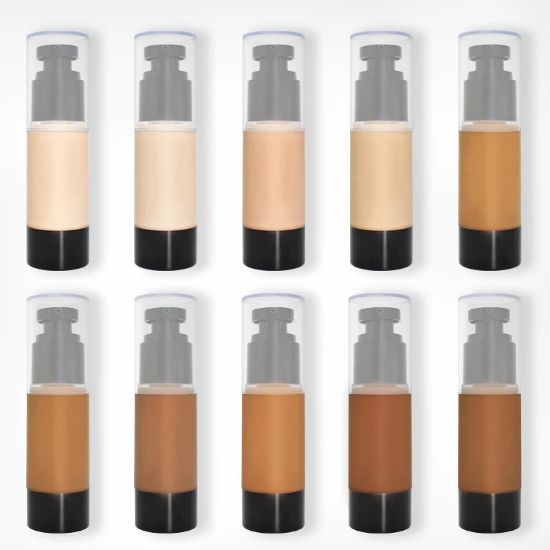 Wholesale Full Coverage Foundation Makeup Waterproof Private Label Matte 10 Colors Liquid Foundation Cosmetics