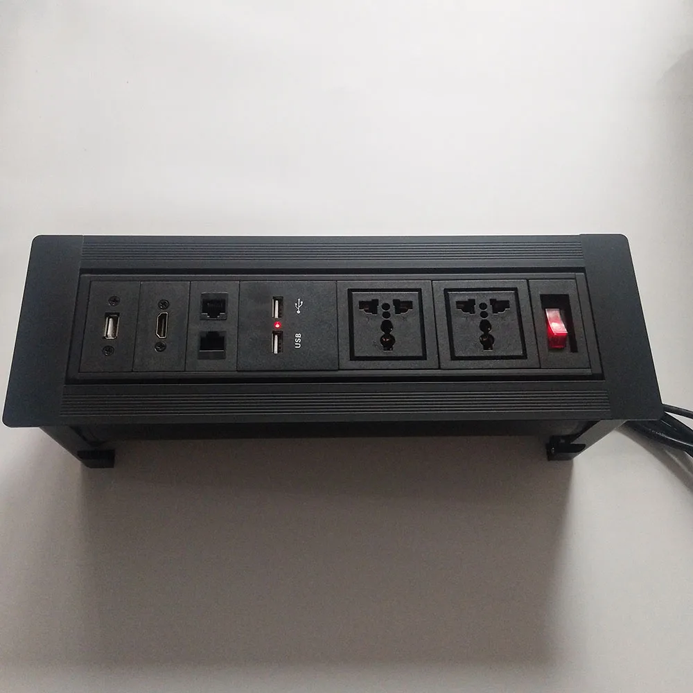 Desktop Socket / Aluminum Alloy Panel / Office Conference Socket Universal Power Supply  Usb Network  Socket