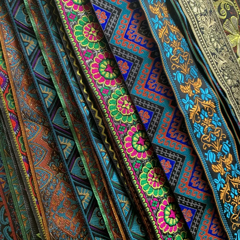 5 Yards 5CM MIX PACK Vintage Ethnic Embroidery Lace Ribbon Boho Lace Trim DIY Clothes Bag Accessories Embroidered Fabric Custom