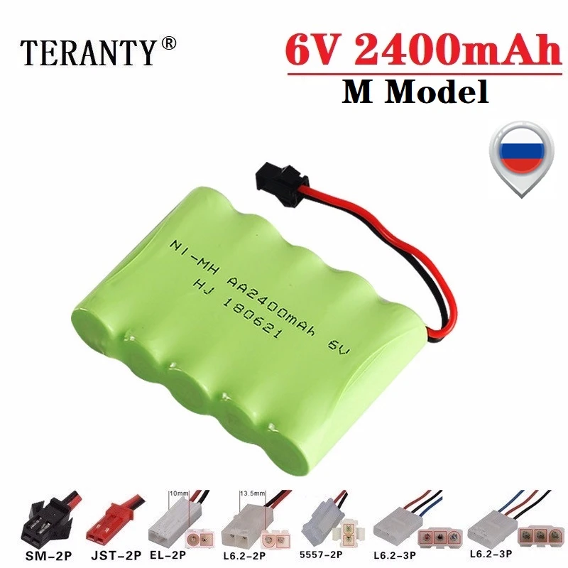 (M Model ) 6v 2400mah NiMH Battery For Rc toys Cars Tanks Robots Boats Guns 6v Rechargeable Battery Ni-MH AA Battery Pack 1Pcs