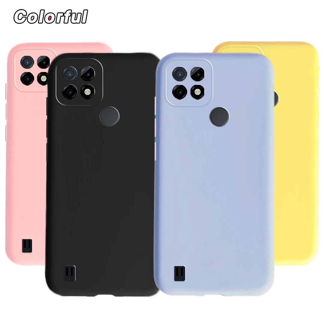 For Realme C21 C21Y Case Candy Color Silicone Shockproof Phone Back Cover For RealmeC21 Y C21 C 21 21y C11 2021 TPU Cases Bumper