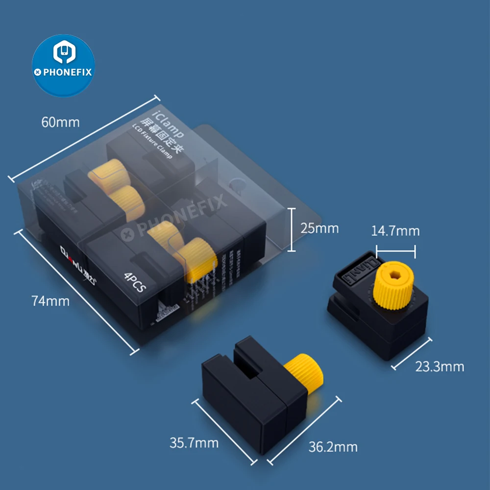 4 pz/lotto Qianli iClamp universale schermo LCD Clip di fissaggio per iPhone Tablet PC schermo regolabile posteriore in vetro strumenti di fissaggio morsetto