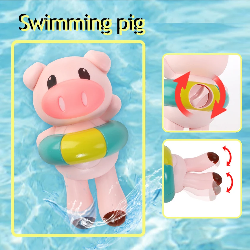 Baby Cute Bathing Toys Swimming Cartoon Pig Bathroom Sprinkling Bathtub Shower Swimming Kids Toys  Animals Shower Water Toys