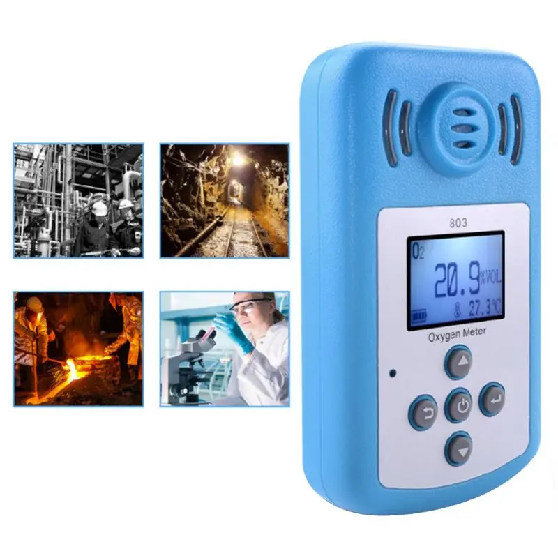 KXL-803 Handheld Meter LCD Digital Display Sound Light Vibration Alarm O2 Concentration Detector Gas AnalyzerTool