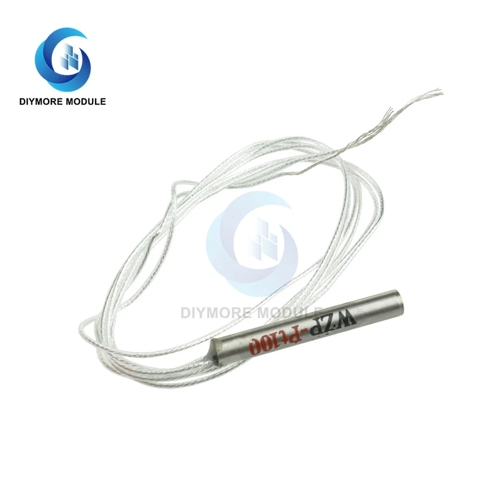 2PCS PT100 Platinum Resister Temperature Sensor Waterproof Temp Probe -20~450 Celsius Insulated Shielding Fiberglass