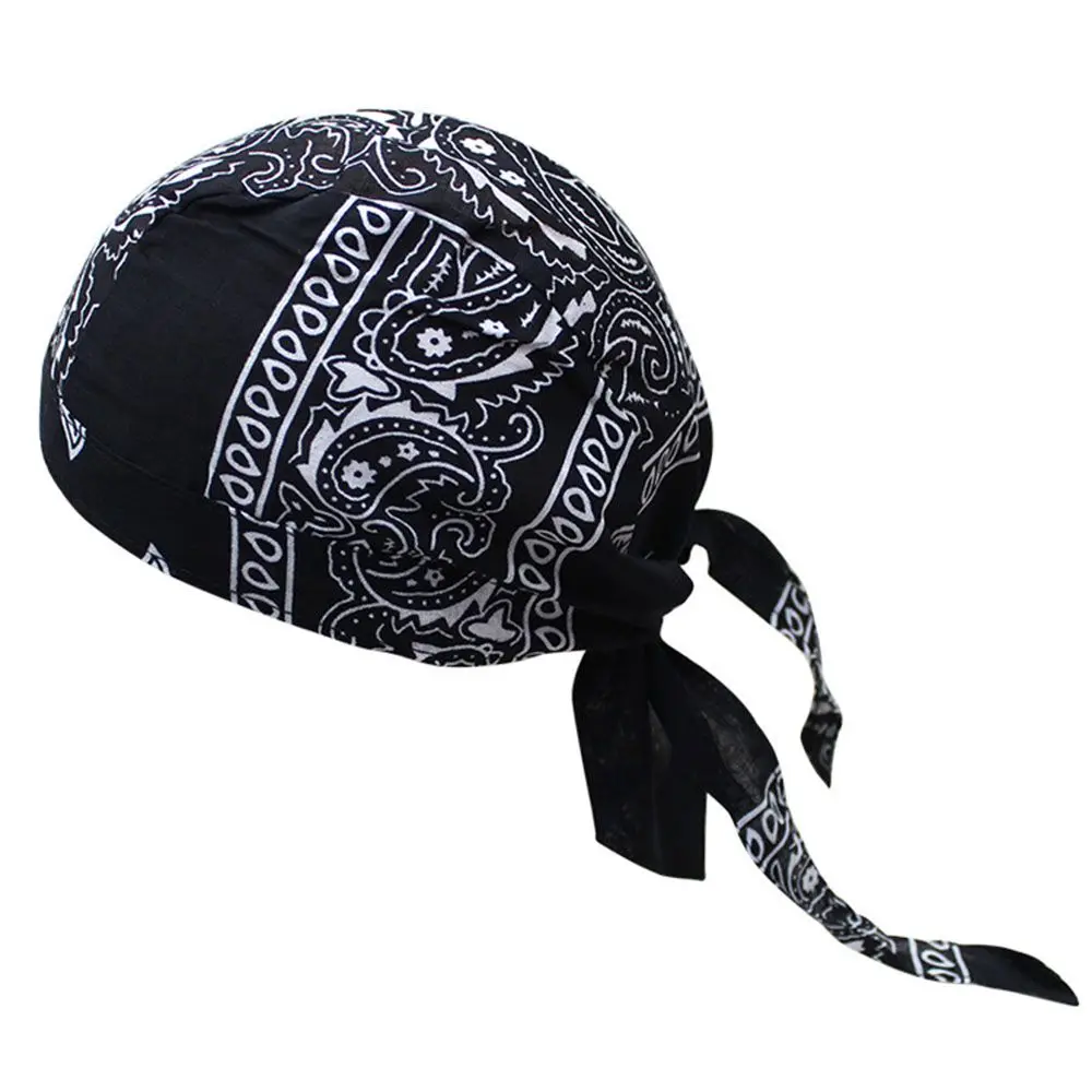 Quick Dry Cotton Pirate Hat Elastic Adjustable Cancer Chemo Cap Men Women Outdoor Sport Print Color Bandana Cycling Headscarf