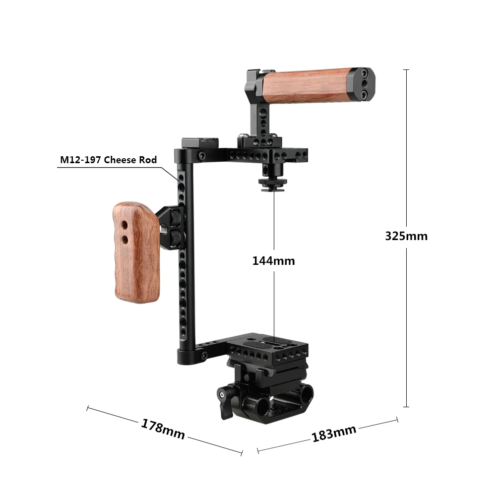 HDRIG универсальная ручка для DSLR-камеры (левая деревянная ручка) с деревянной ручкой быстросъемная клетка в комплекте для камеры