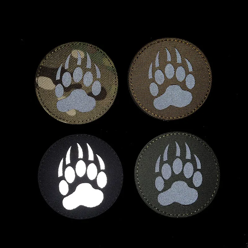 Clothing Reflective Bear Claw Patch Military IR Reflective Sticker Military Fan Armband Personalized Backpack Badge DIY