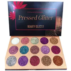 BEAUTY GLAZED 15 Color Eyeshadow Palette Glitter Pressed Makeup Diamond Cosmetic Magnet Shine Shimmer Club Party Maquiagem