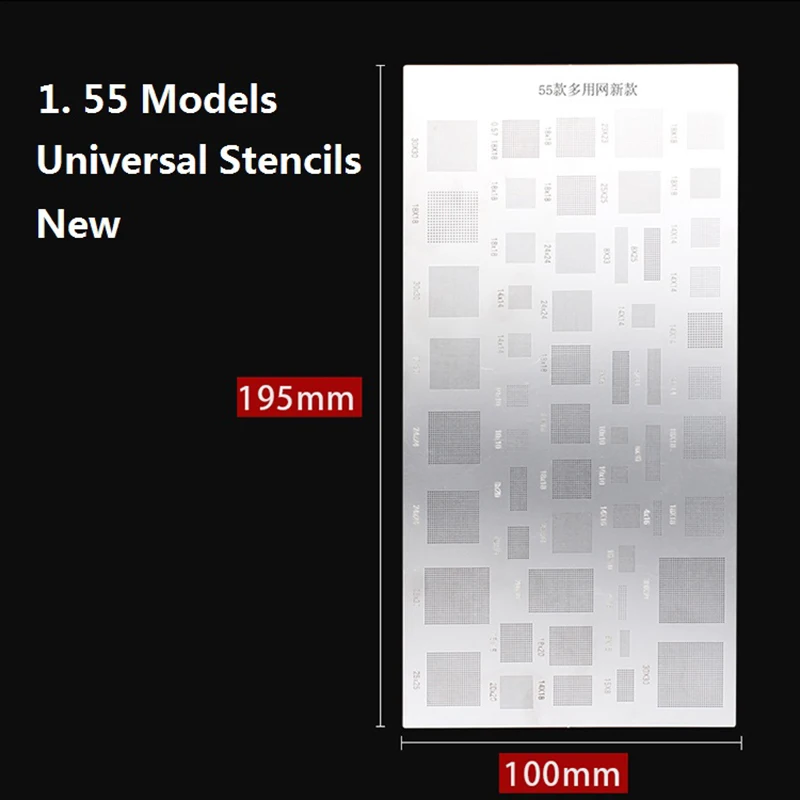 New Model Universal BGA Reballing Stencil For Mobile Phone MTK MSM Samsung VIP80 Spreadtrum OV camera, iPad CPU RAM PM Power IC