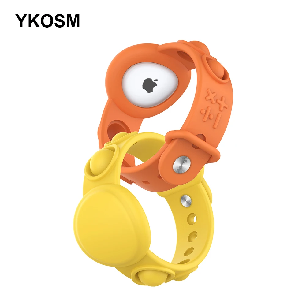 Braccialetto protettivo per AirTag custodia in Silicone liquido anti-smarrimento per Apple Airtag Tracker con cinturino Push-It Bubble Airtag