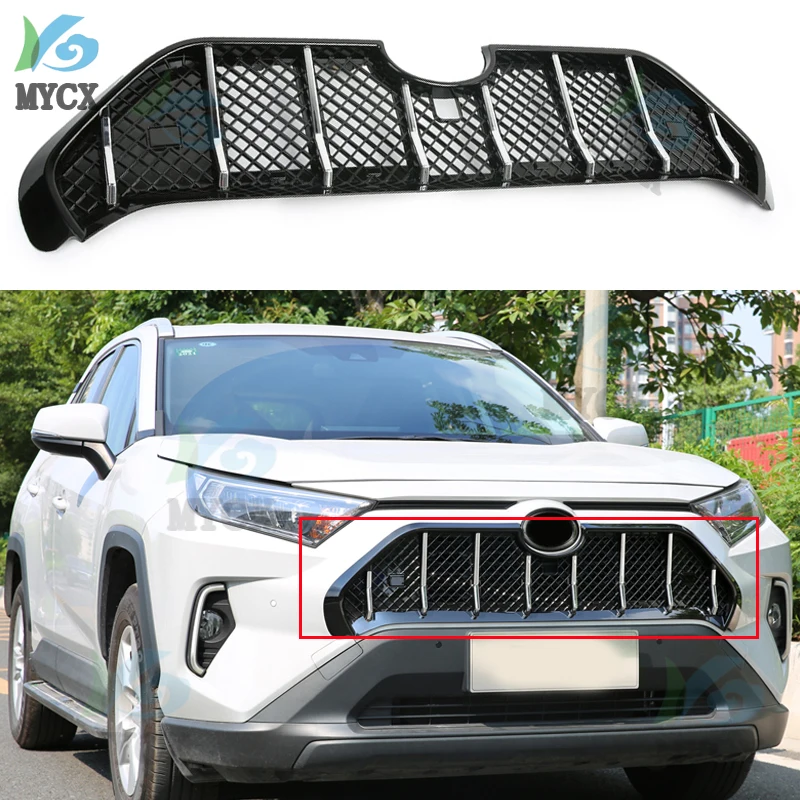 For Toyota RAV4 2019 2020 5th China Open Refitted Martha Black Knight Mesh Grille Front Decoration Accessories