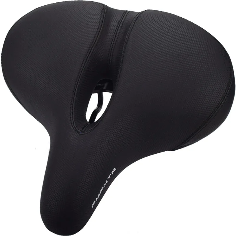 Men Women Bicycle Seat Big Butt Leather Cycling Saddle Mountain Bike Accessories Shock Absorber Spring Thicken Wide Soft Cushion