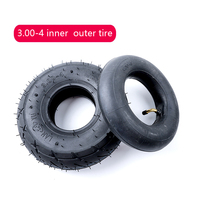 Tyre 3.00-4 Inner Tube and Out Tire for Knobby Scooter Go Kart Electric Scooter Highway Tire